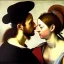 Placeholder: portrait of a male and a beatiful female Caravaggio style