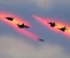 Placeholder: Two first world war plane fighters combating at dawn with vivid colours