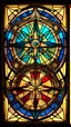 Placeholder: a stained glass picture of a compass, epic legends, north, south, west, east, symmetrical compass, compass stylized, intricate art deco patterns, intricate stained glass triptych, 4 k symmetrical compass, 4k symmetrical compass, in style of old compass, ios app icon, stained glass art, app icon, game icon asset, dishonored