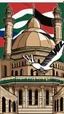 Placeholder: A design for Al-Aqsa Mosque, with a dove around it that expresses freedom, and the Palestinian flag flutters, covering Al-Aqsa Mosque.