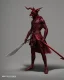 Placeholder: Red Tiefling with demonic sword, hellfire