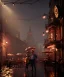 Placeholder: cabaret scene, steampunk. old man and little monkey, Sunglasses, rain, smoking, happy, hot. Many people background, highly detailed, concept art, unreal engine 5, god rays, ray tracing, RTX, lumen lighting, ultra detail, volumetric lighting, 3d, finely drawn, high definition, high resolution.