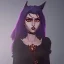 Placeholder: witch girl with vampire fangs