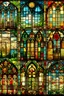 Placeholder: Design a series of oil paintings inspired by the beauty of stained glass windows. Each piece should capture the sacredness and reverence associated with church architecture."