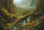 Placeholder: A beautiful and highly detailed oil painting of a secret valley deep in the mountains, ancient trees, lush plant growth, tall grass, flowers, intricate details, epic scale, insanely complex, rivendell, 8 k, sharp focus, hyper realism, fantasy landscape, psychedelic, by caspar friedrich and brian froud