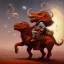 Placeholder: 1yo little boy is on safari on the moon. riding a red dinosaur. he has big and a funny hat. High detailed. Cinematic. oil on canvas painting. Warm lights. beksinski