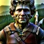 Placeholder: White Statue samwise gamgee, full body, Rome sculpture style, full body, details, fresco background, hyper realistic, 8k,