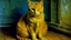 Placeholder: Portrait of a cat by Van Gogh