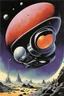 Placeholder: by Norman Bel Geddes, space opera, futuristic surrealism, weird, color ink illustration, dark spacy colors.