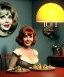 Placeholder: Ultra realistic photographic portrait, happy young Gina Lollobrigida woman sitting with arms resting on Italian kitchen table, pretty tortellini dish, retro dress by 1960, classic style decoration, cold, soft color, highly detailed, unreal engine 5, ray tracing, RTX, lumen lighting, ultra detail, volumetric lighting, high definition.