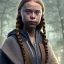 Placeholder:  Greta Thunberg octane render, 8k, high detail, elvish , android, metallic