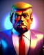 Placeholder: Realistic Waist up Portrait, Donald trump muppet, retro style, photo studio, unreal engine 5, god lights, ray tracing, RTX, lumen lighting, ultra detail, volumetric lighting, 3d.