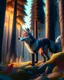 Placeholder: Cartoon Wolf in the Woods 8k