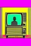 Placeholder: glitchy retro TV where a fuzzy man is on screen