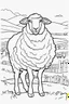 Placeholder: coloring page for kids, SHEEP, thick outline, low details, no shading, no color