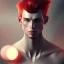 Placeholder:  man with red hair, full body, fantasy setting, ethereal, soft lighting