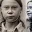 Placeholder: portrait of Greta Thunberg on a plane