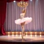 Placeholder: a beautiful balerina in pretty clothing in a modern cifi stage in her performance cinamatic lights .