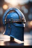 Placeholder: blue print of a viking helmet, bokeh like f/0.8, tilt-shift lens 8k, high detail, smooth render, down-light, unreal engine, prize winning