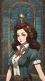 Placeholder: Yong Elizabeth in 8k bioshock artstyle, 2D anime them, full body, intricate details, highly detailed, high details, detailed portrait, masterpiece,ultra detailed, ultra quality