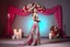 Placeholder: picture of lady with a maxi dress flower stye design posing in a art an romantic stage
