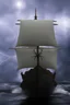 Placeholder: fantasy wooden ship in storm