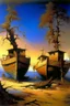 Placeholder: abandoned boats, Maxfield Parrish, Yves Tanguy