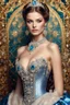 Placeholder: Front view 3.4 half body gorgeous Realistic Photography beautiful super model Russian,using Dress Victorian Party Luxury diamonds colors ornaments patterns ,realistic beautiful woman hyper detailed,Royal Club Luxury background