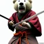 Placeholder: Un ours blanc, anthropomorphique, habillé comme un samurai, portant un katana très detaillé, réaliste, très détaillé, représentation 3d, un maximum de détail