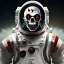 Placeholder: Highly detailed image of undead scary evil zombie astronaut with iridescent blood red space suit,missing helmet face shield,face of a zombie,dark fantasy,science fiction horror,evil, murderous,haunting,scary intricate details, cinematic, 8k, ultrarealistic, unreal engine,Norman Rockwell style, HR Giger style