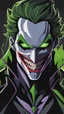 Placeholder: A very close picture to Mix between the joker and venom symbiote in solo leveling shadow art style with neon green details