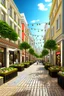 Placeholder: the design of a pedestrian street environment in the romantic, modern and fabulous style