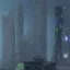 Placeholder: an imposing cyberpunk skyscraper with random pipes and windows accenting the walls and a large landing pad on top surrounded by radar instruments