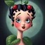 Placeholder: Berry that has the face of Betty Boop, hyperreal, profound, concept art, cartoon illustration