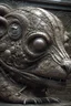 Placeholder: sculpture of rat face abstract grotesqueries, detailed texture, surreal , biomechanical design, by hr giger and beksinski