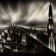 Placeholder: Skyline Gotham Metropolis,European Neogothic imperial city, uphill Road, 1900s photograph, 8K resolution, #film, diffuse light,German noir,matte painting,chaos city, traffic,BioShock