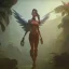 Placeholder: Fantesy angel in burning jungle