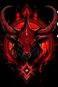 Placeholder: Anime logo,The star of Baphomet has flames on its edges and is painted in blood