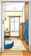 Placeholder: Closed bedroom door, 2D