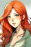 Placeholder: Manhwa style redhead is very attractive and alluring beautiful