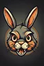 Placeholder: a crazy and mad rabbit head for a logo