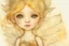 Placeholder: closeup, double exposure, merged layers, golden patina, corrosion, topographic lines, needle felt mohair cute chibi fairy princess, fairy village, watercolor and charcoal S<AI in sunshine