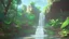 Placeholder: street mural. jungle.water fall.