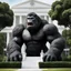 Placeholder: pressure mounting, the colossal Trump Kong and Muskzilla clash in White House gardens. Trump Kong, towering and fierce, battles Muskzilla, armed with futuristic technology. Citizens watch in horror as their leaders transform into monstrous titans. The once-peaceful gardens now a battleground for power. The fate of the nation hangs in the balance as the titans clash.