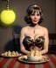 Placeholder: Ultra realistic photographic portrait, happy elegant Gina Lollobrigida woman sitting with arms resting on Italian kitchen table, pretty tortellini dish, renaissance style decoration, cold, soft color, highly detailed, unreal engine 5, ray tracing, RTX, lumen lighting, ultra detail, volumetric lighting, high definition.