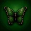 Placeholder: Create dark green small butterfly dark brown background