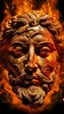 Placeholder: A face of an Ancient Greek with fire texture