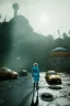 Placeholder: Ultra Realistic retro sci-fi scene, portrait, 2 blonde woman clones, sweet young Marilyn Monroe face, perfect iris, tight latex coat, helmet, Strange planet background. Spaceship, fog, rain, soft color, highly detailed, unreal engine 5, ray tracing, RTX, lumen lighting, ultra detail, volumetric lighting, 3d, finely drawn, high definition, high resolution.