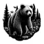 Placeholder: Sticker design on white background, Teddybear walking in a forest, in Gustave Dorè art style, high details, photorealistic, ambient occlusion, monochrome, black and white