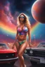 Placeholder: Babbette Farrantits Arebig- full body portrait, head to toe, Photorealistic, hyperrealism, Dazzling, Complex, dramatic, ((Massive Cleavage)), perfect, Athletic, toned body with tanned skin, perfectly formed body, cosmic clouds, neon cityscape, muscle cars, planets, moons, stars, cosmic vortex, bright red, every color in the rainbow, 4k, 8k, 16k, 32k. 100k UHD, extremely detailed skin texture, hyper-realistic, photorealistic, Realism Engine, EpicPhotoGasm, Realistic Vision V51